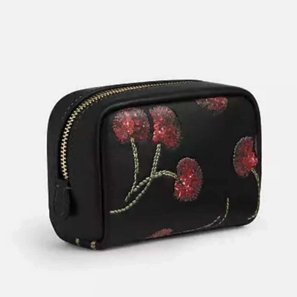 COACH Pouch Wristlet Clutch Bag Womens Small Purse with Cherry Print CDF01 NWT - Picture 3 of 7